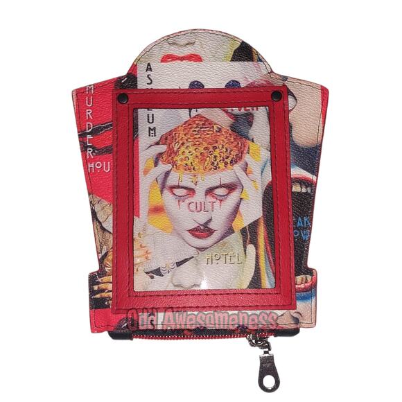 Headstone Tombstone Shaped Wallet Horror Vinyl Memento Mori Vaccine ID Card - Picture 1 of 5